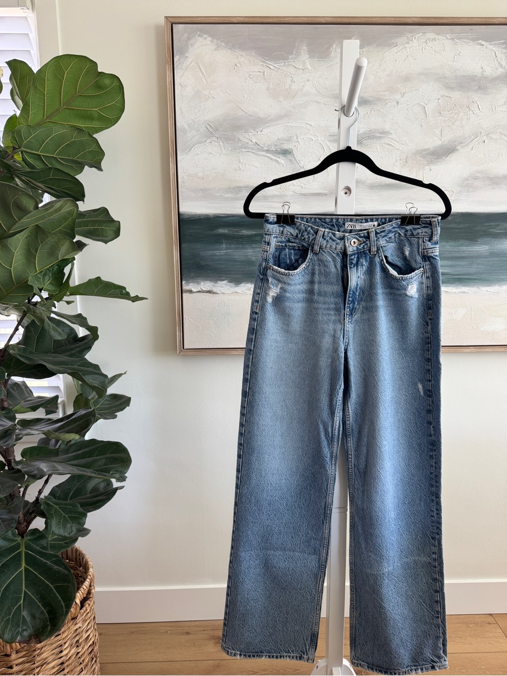 Zara high rise wide leg jeans